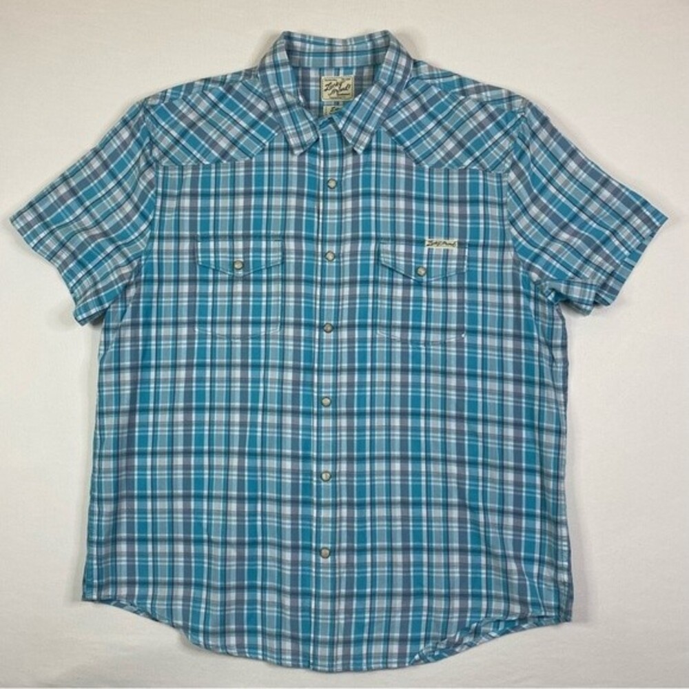 Lucky‎ Brand Pearl Snap Shirt Men’s Large Plaid Pocket Flap Western Cowboy Rodeo